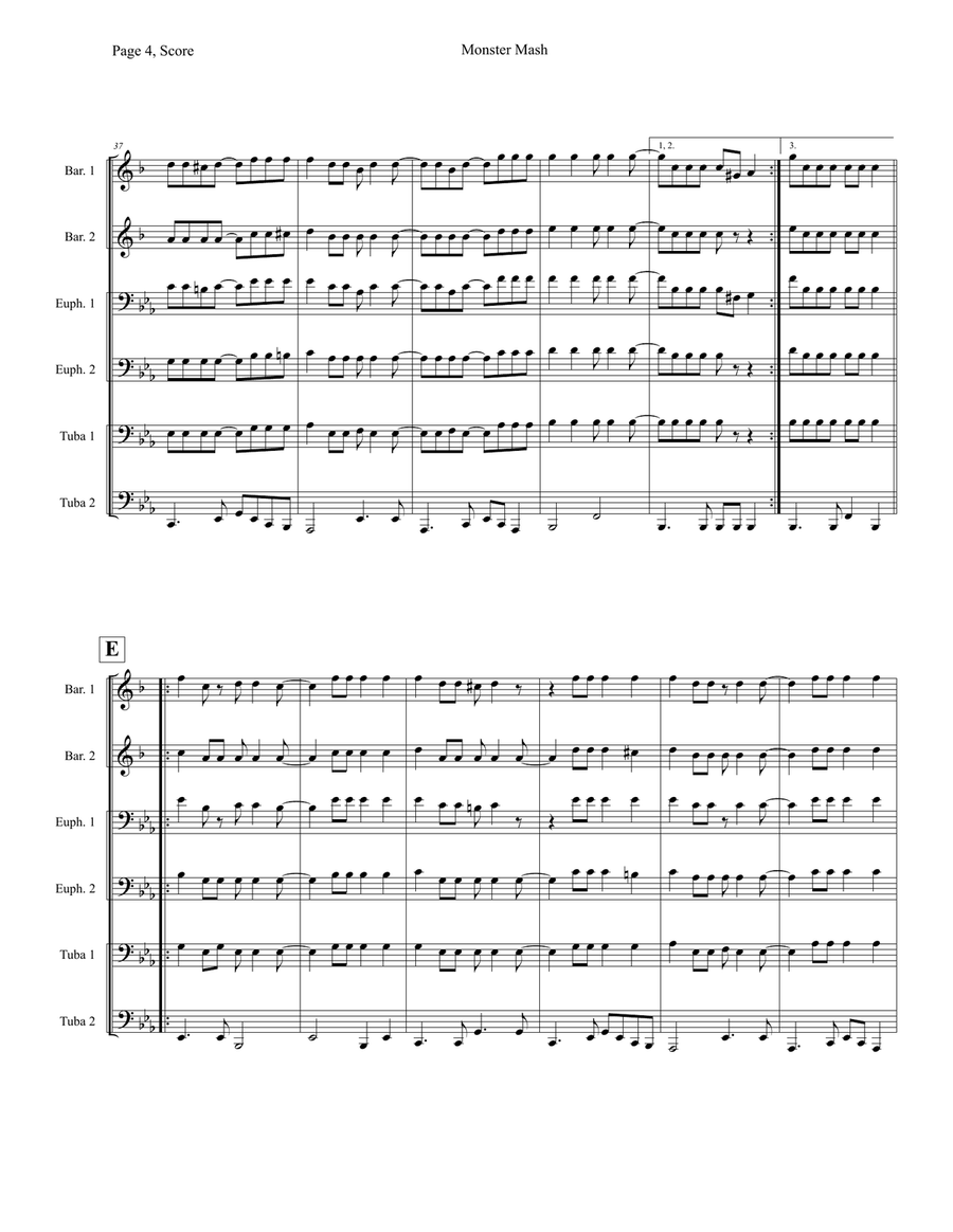 Monster Mash Monster Mash Brass Ensemble scores gallery preview page 4