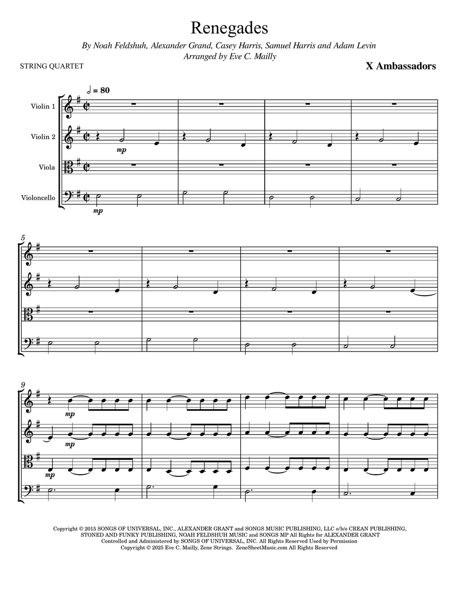 Renegades String Quartet scores gallery preview page 1