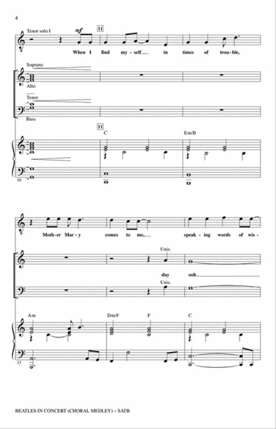 Beatles in Concert 4-Part scores gallery preview page 3