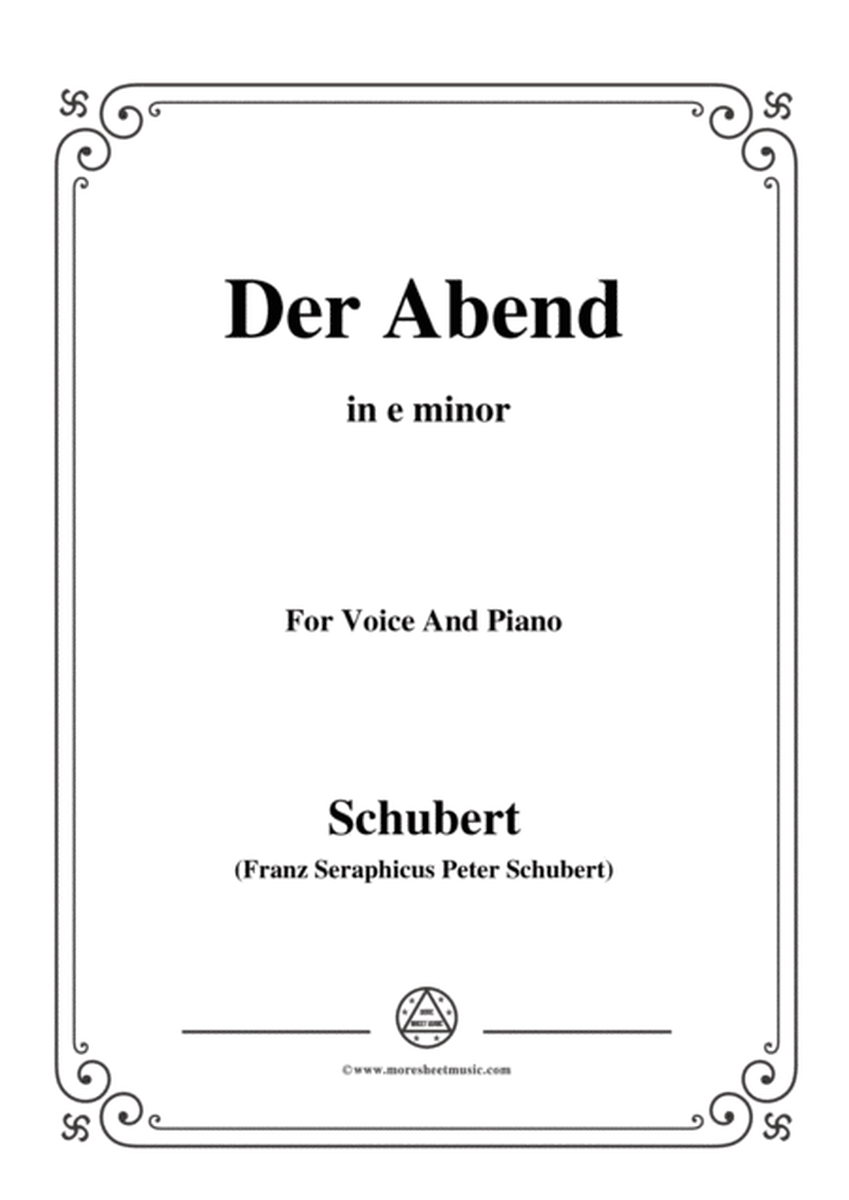 Schubert-Der Abend,in e minor,for Voice&Piano image number null