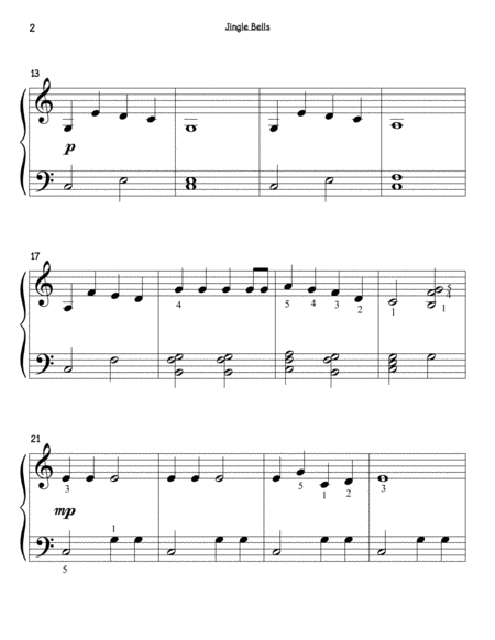 Jingle Bells (big note) - Easy Piano image number null