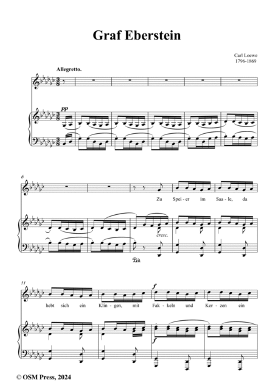 C. Loewe-Graf Eberstein(Zu Speier im Saale da hebt sich ein Klingen),in G flat Major Voice scores gallery preview page 2
