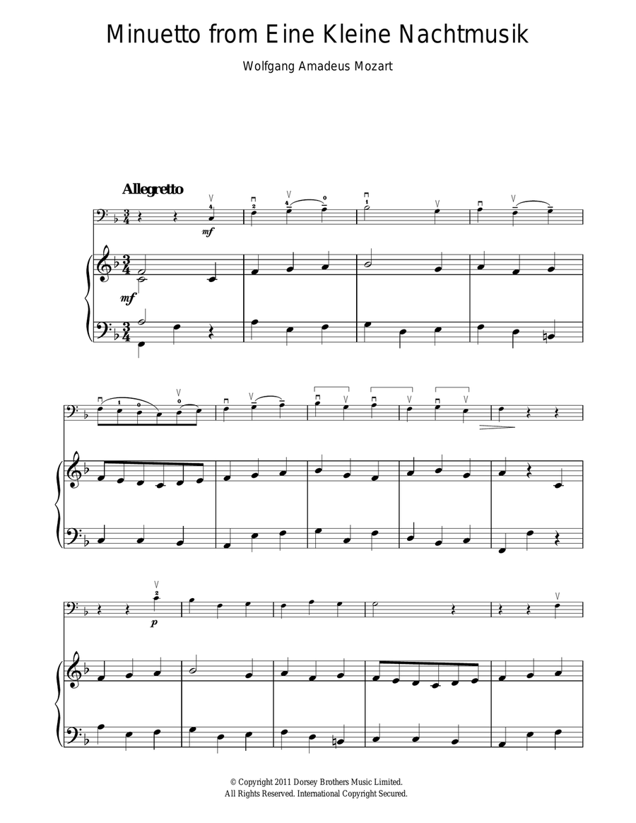 Minuetto from Eine Kleine Nachtmusik K525 Acoustic Guitar scores gallery preview page 1