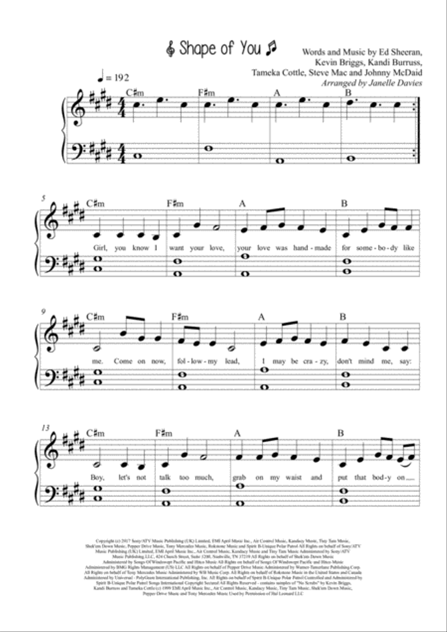 Shape Of You Voice scores gallery preview page 1