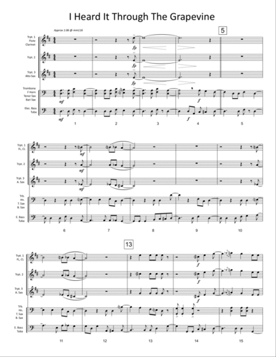 I Heard It Through The Grapevine Jazz Ensemble scores gallery preview page 3