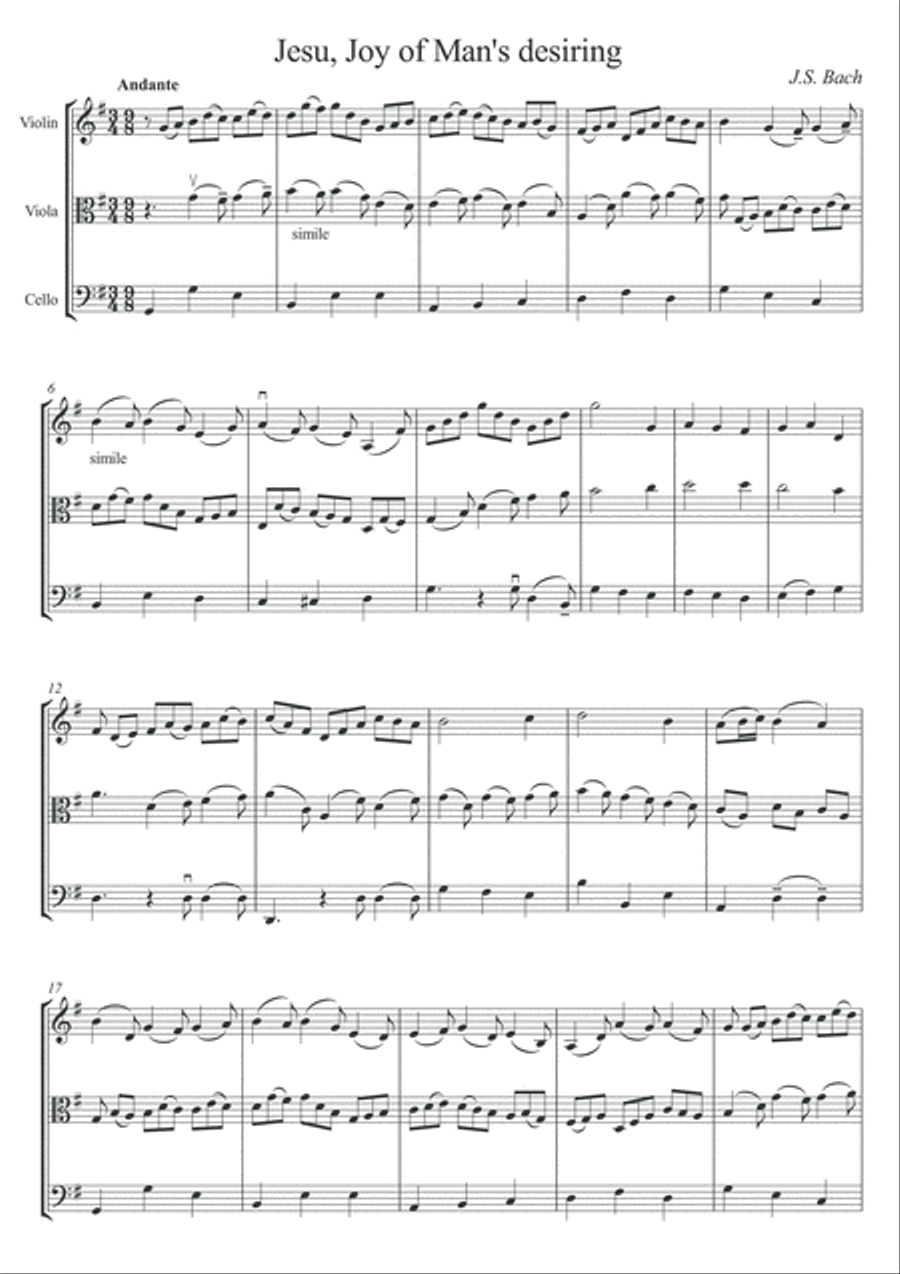 Classical Masterpieces for string trio String Trio scores gallery preview page 2