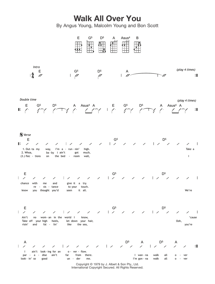 Walk All Over You Ukulele scores gallery preview page 1