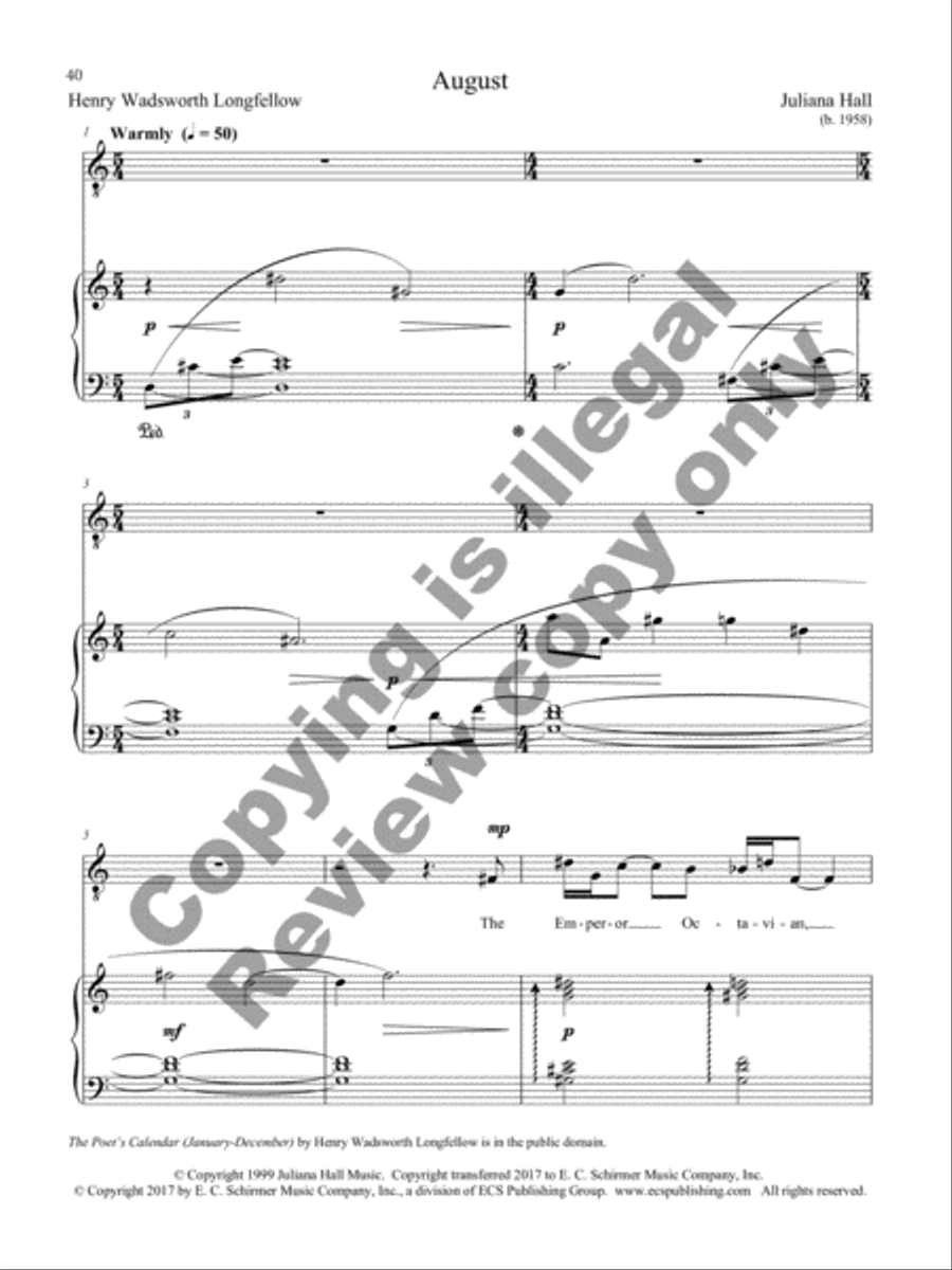 The Poet's Calendar Tenor Voice scores gallery preview page 39
