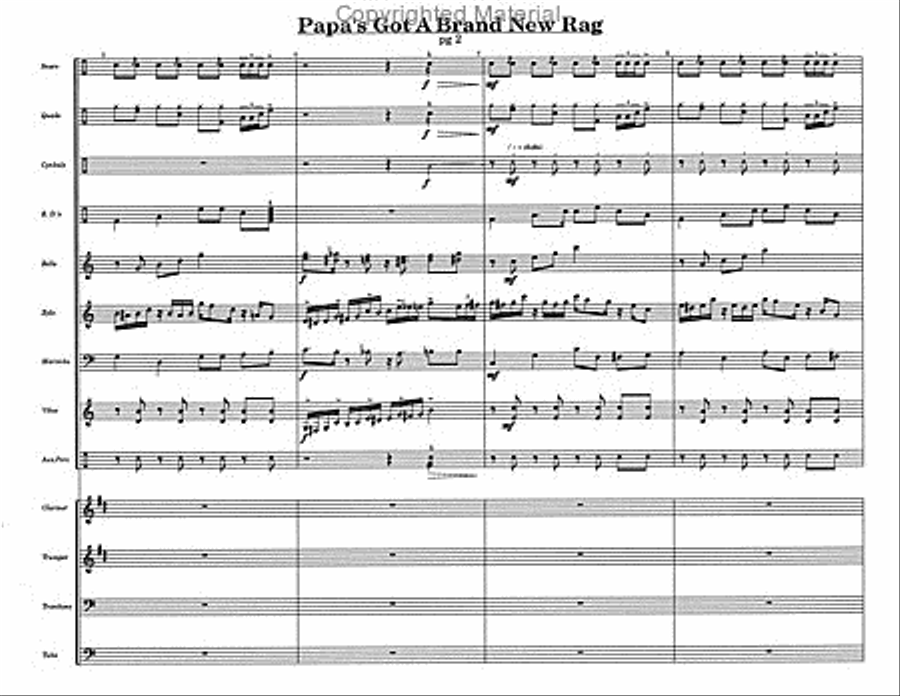 Papa's Got A Brand New Rag Percussion Ensemble scores gallery preview page 4