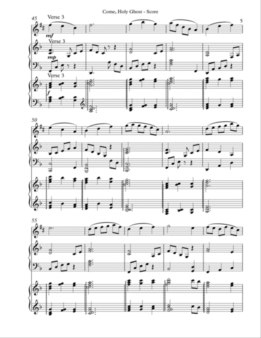 Come, Holy Ghost, Trio for Eb Alto Saxophone, Harp, Piano image number null