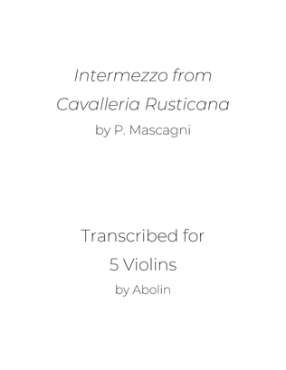 Book cover for Mascagni: Intermezzo from Cavalleria Rusticana - 5 Violins