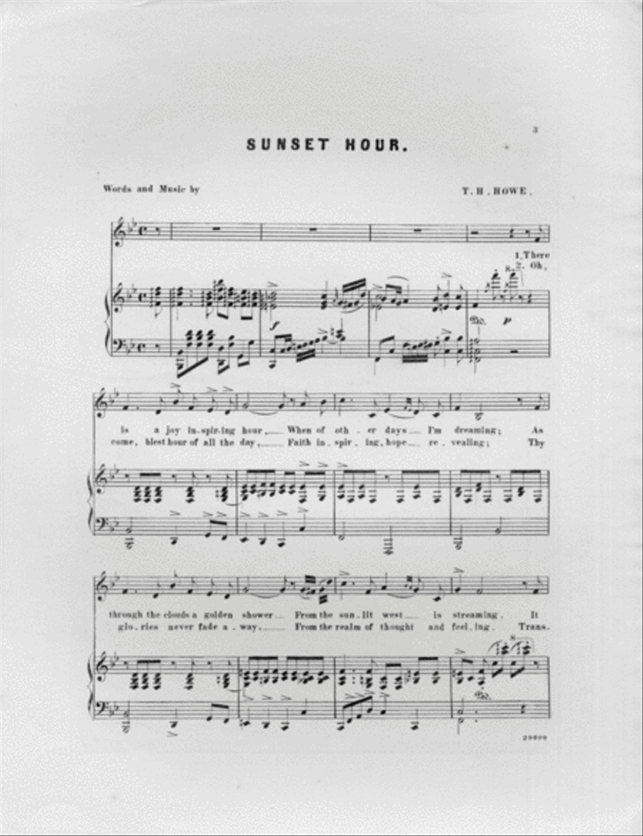 Sunset Hour. Song for Contralto or Baritone Piano scores gallery preview page 2