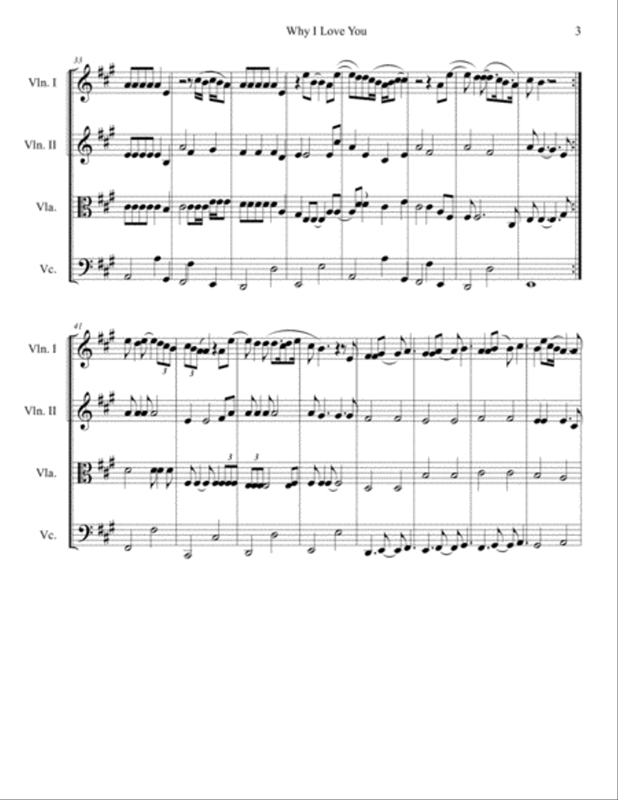 Why I Love You Why I Love You String Quartet scores gallery preview page 3