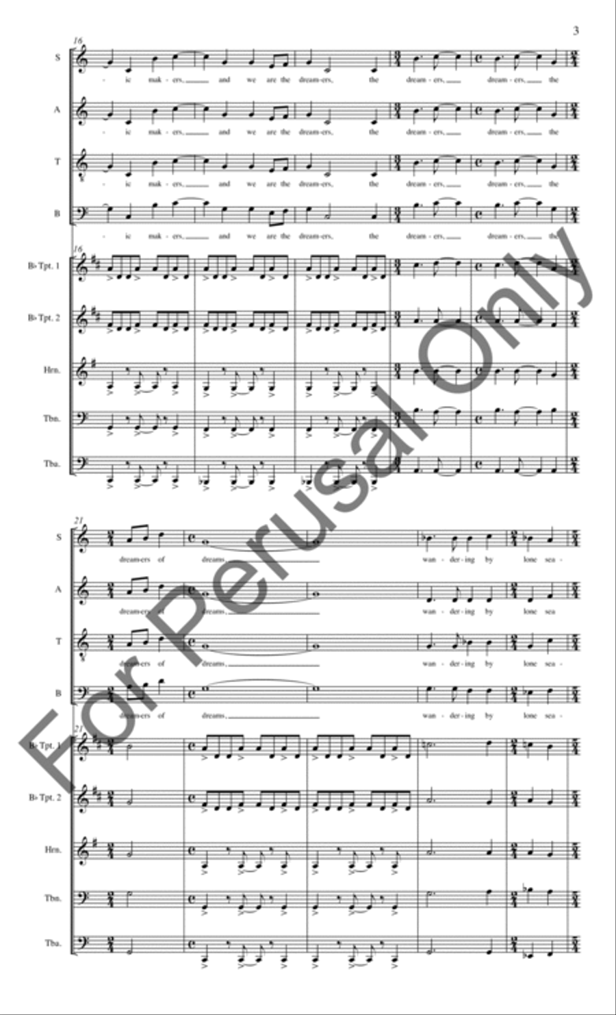 We Are The Music Makers (Brass Quintet Score/Parts) Choir scores gallery preview page 4