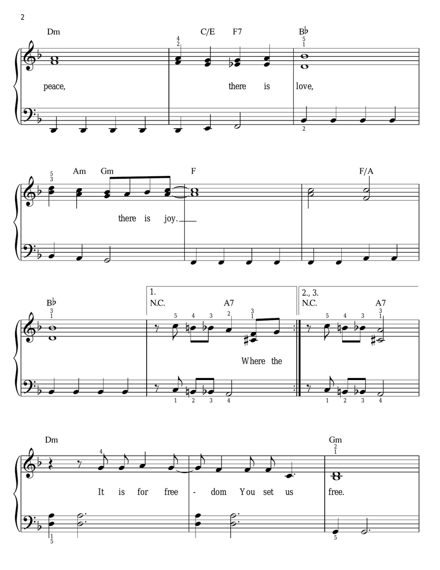 Freedom Easy Piano scores gallery preview page 2