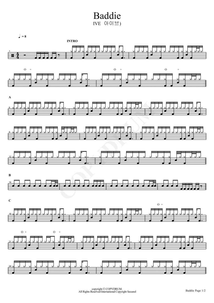 Baddie Drum Set scores gallery preview page 1