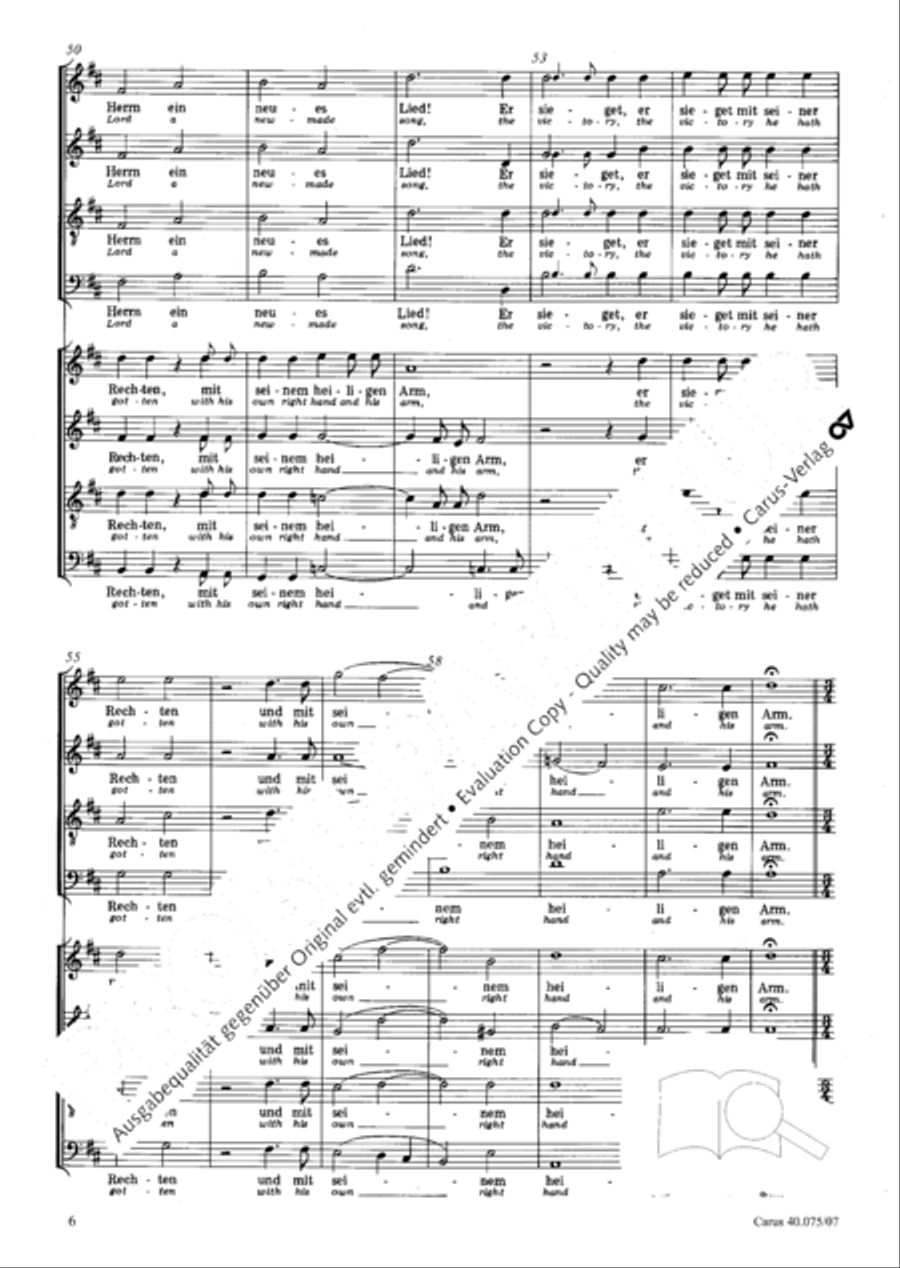 Psalm 98 (Der 98. Psalm) 4-Part scores gallery preview page 17