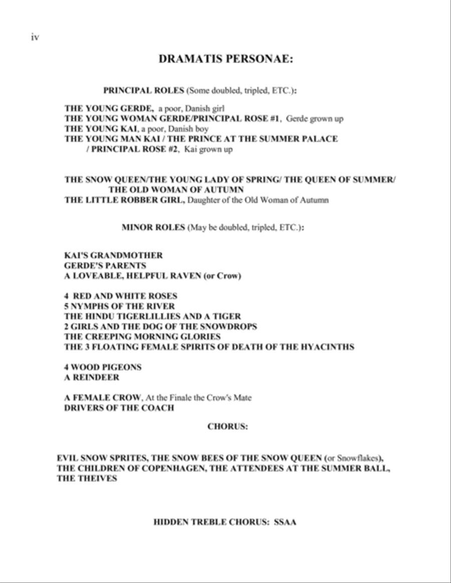 The Snow Queen, A Ballet in 3 Acts, PIANO VOCAL SCORE Choir scores gallery preview page 4