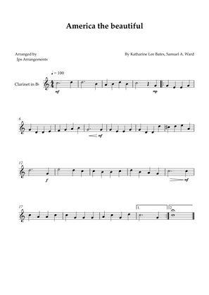 America The Beautiful - Clarinet solo (+ CHORDS)