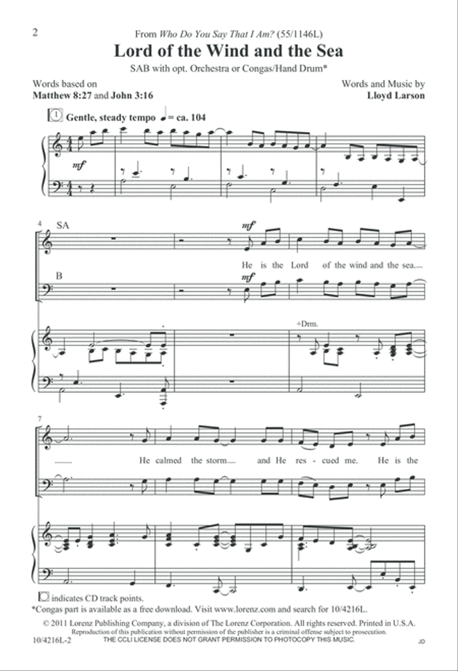 Lord of the Wind and the Sea 3-Part scores gallery preview page 2