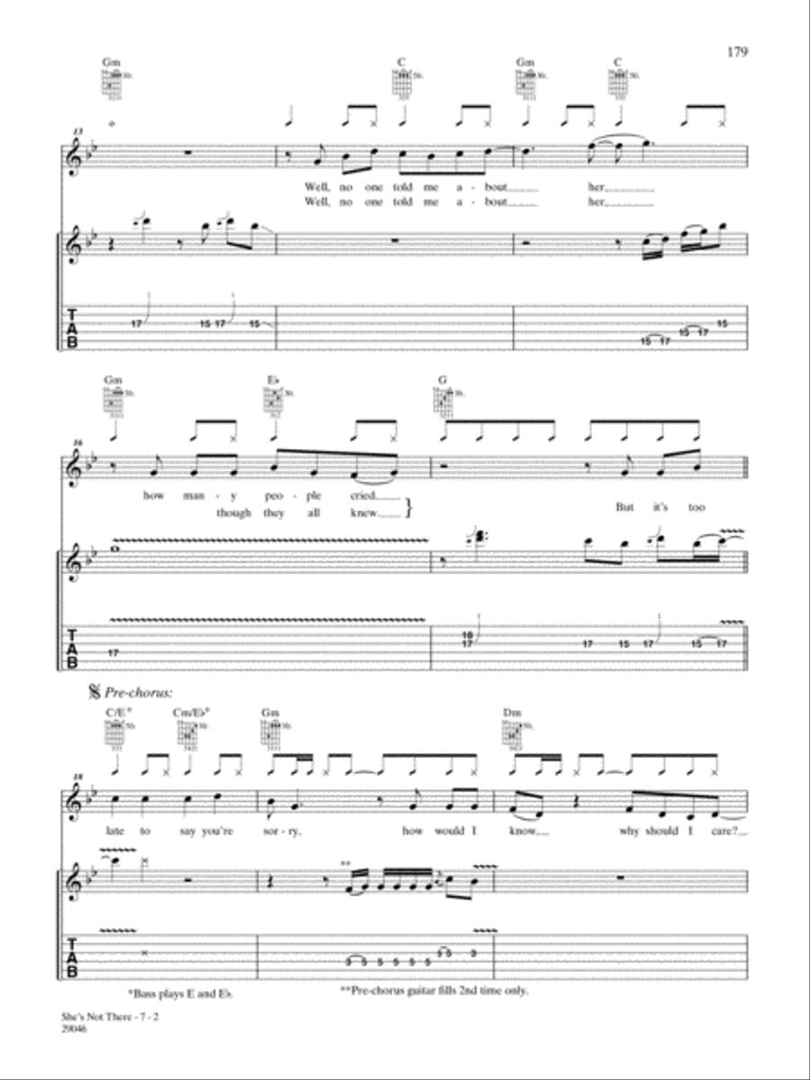 She's Not There Electric Guitar scores gallery preview page 2