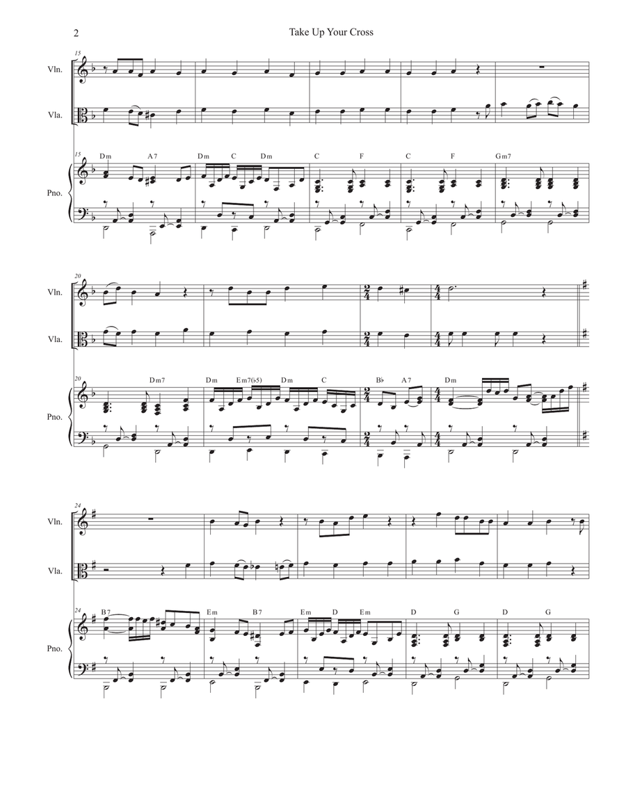 Take Up Your Cross (Duet for Violin and Viola) String Duet scores gallery preview page 2