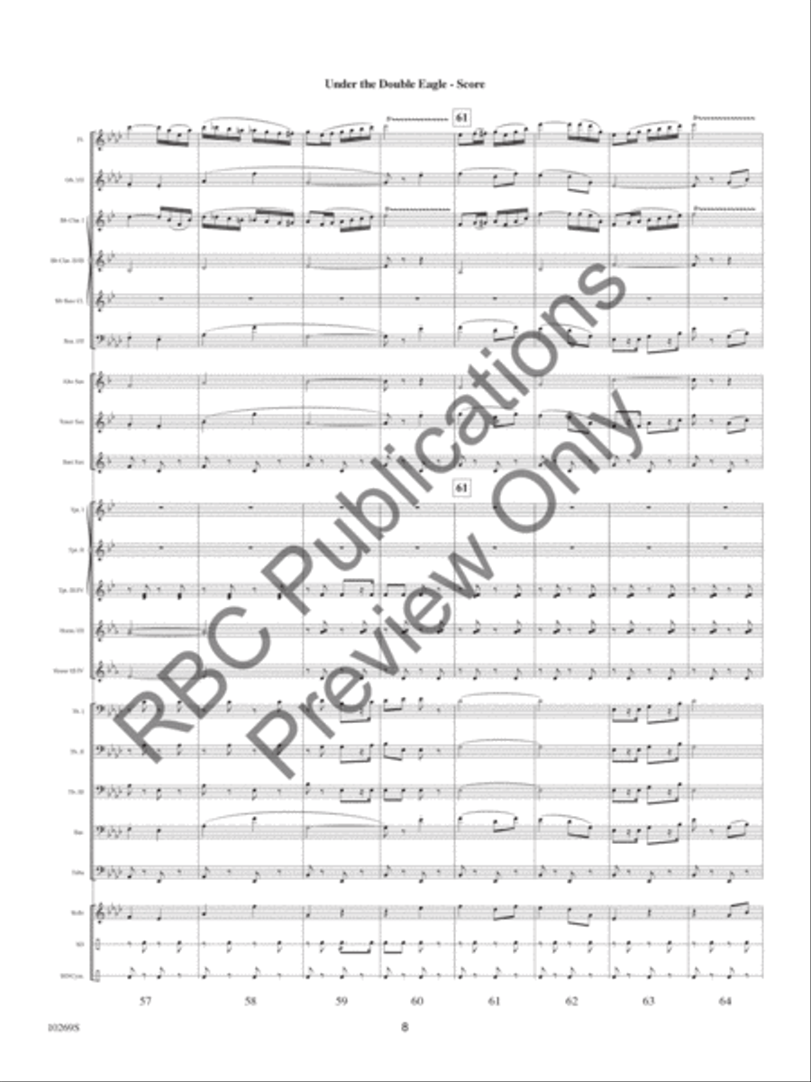 Under The Double Eagle (Score) Concert Band scores gallery preview page 11