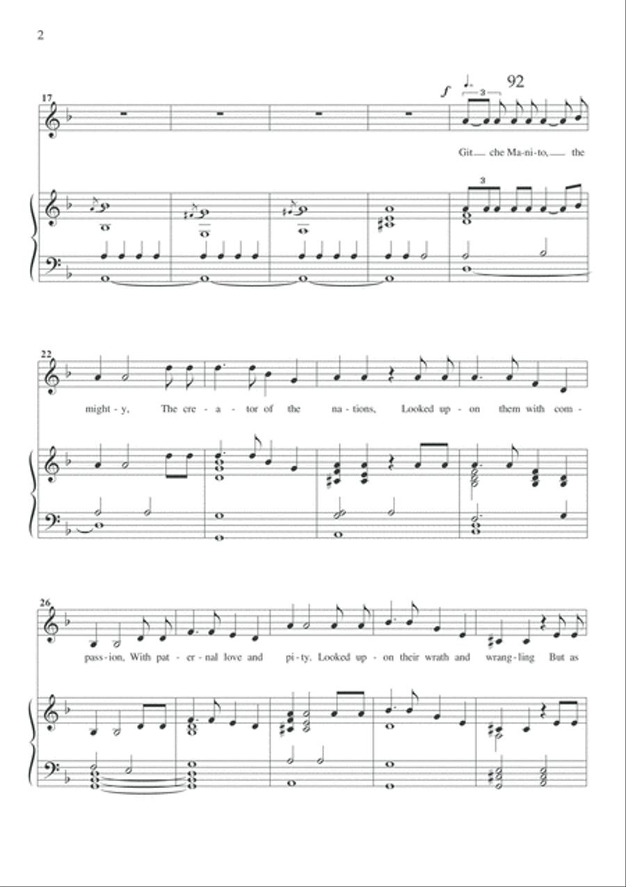 The Peace Pipe - A new musical setting of The Song Of Hiawatha Voice scores gallery preview page 3