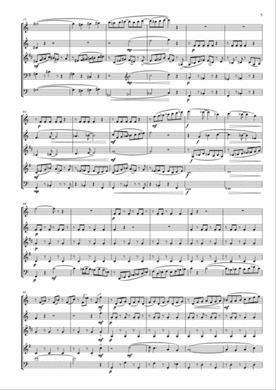 Salsamania for woodwind quintet Woodwind Quintet scores gallery preview page 5