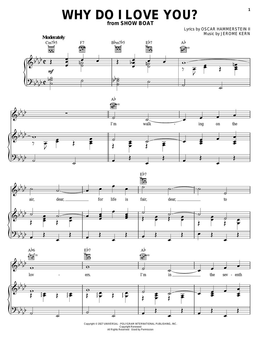 Why Do I Love You? Piano, Vocal, Guitar scores gallery preview page 1