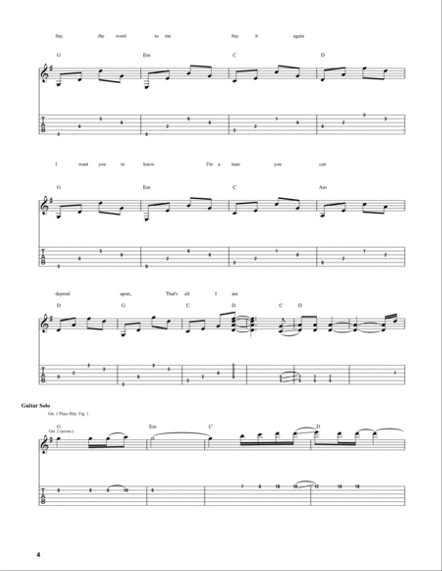 Song For You Electric Guitar scores gallery preview page 4