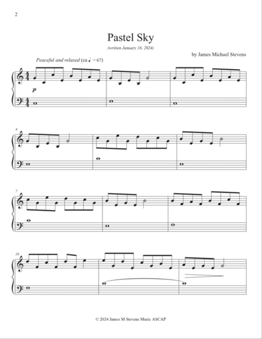 Pastel Sky Pastel Sky Piano Solo scores gallery preview page 2