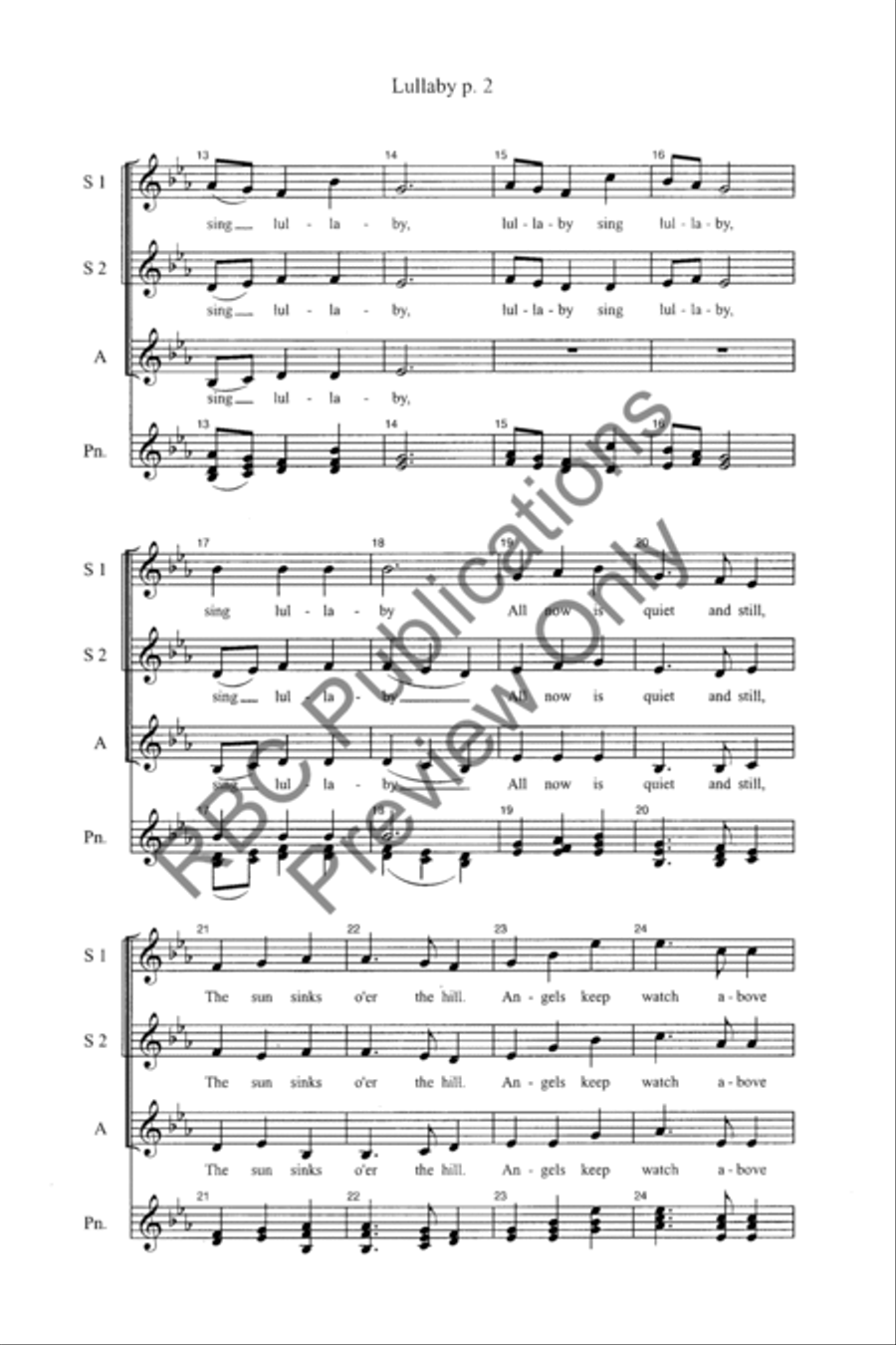 Lullaby (SSA) SSA scores gallery preview page 4