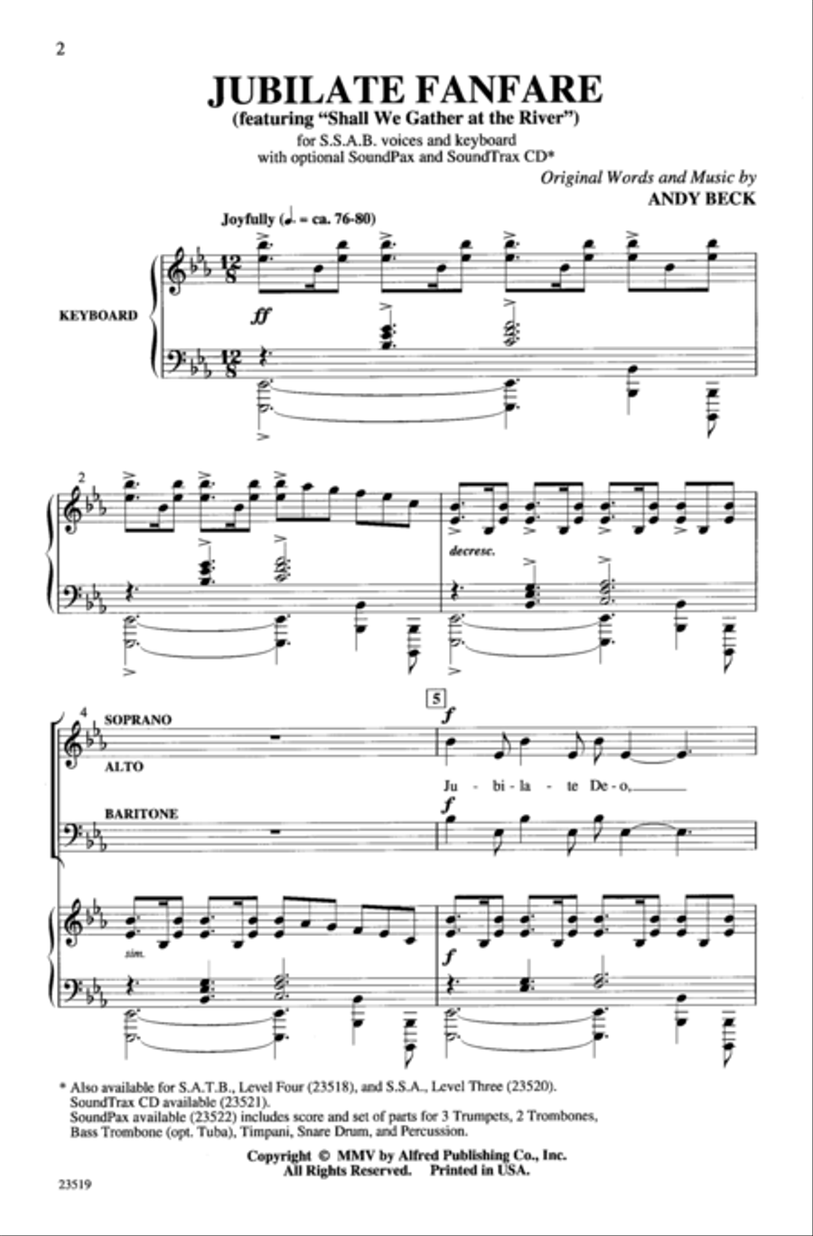 Jubilate Fanfare 3-Part scores gallery preview page 2