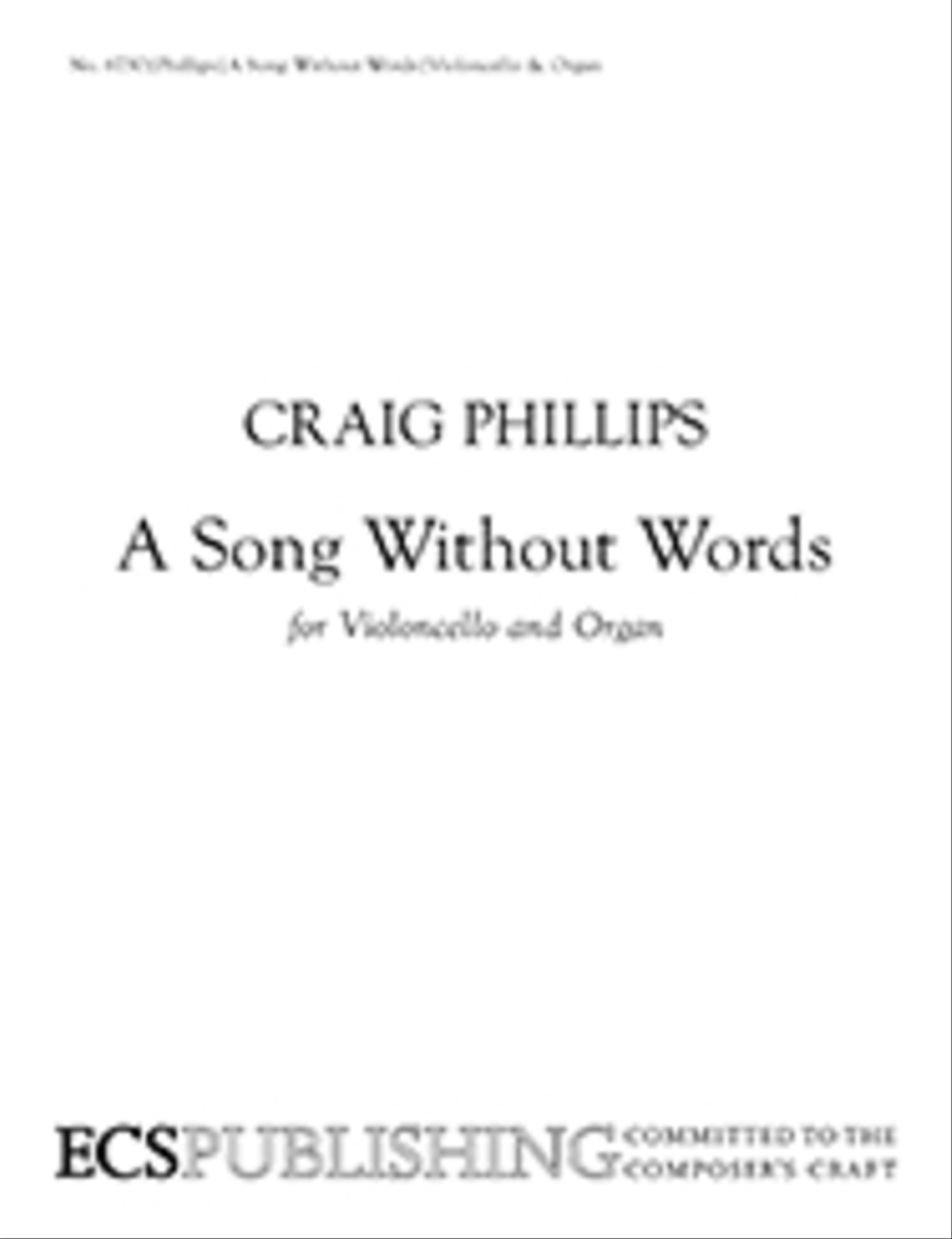 A Song Without Words Organ scores gallery preview page 1