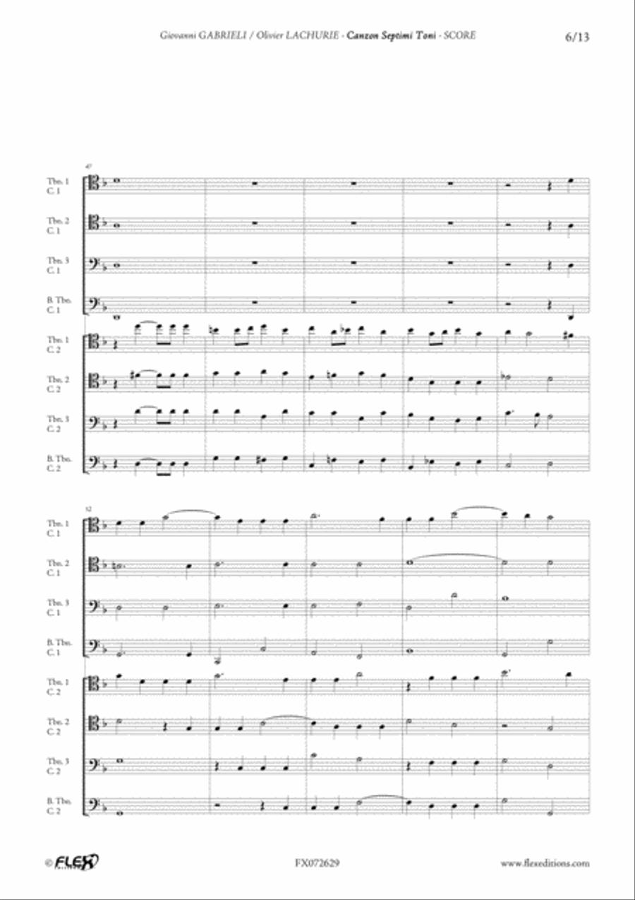 Canzon Septimi Toni a 8 Trombone scores gallery preview page 6