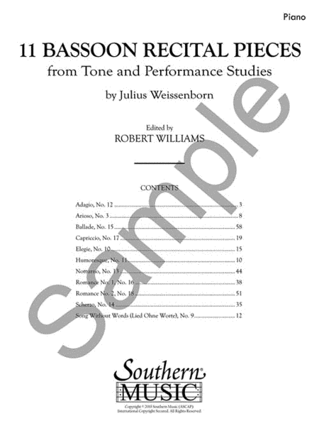 11 Bassoon Recital Pieces from Tone and Performance Studies