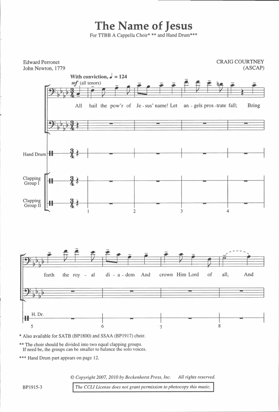 The Name of Jesus - TTBB The Name of Jesus - TTBB TTBB scores gallery preview page 2