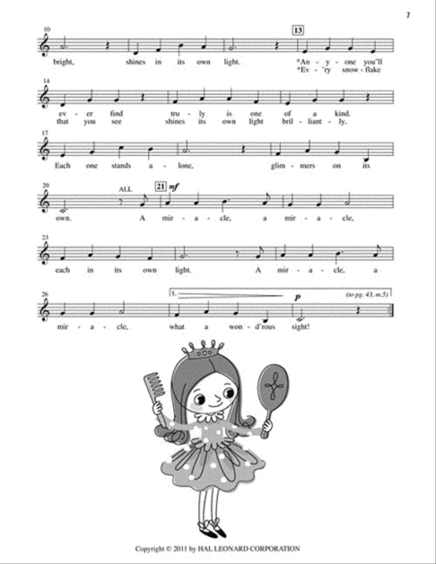 Snoozy Snowflake Unison Choir scores gallery preview page 8