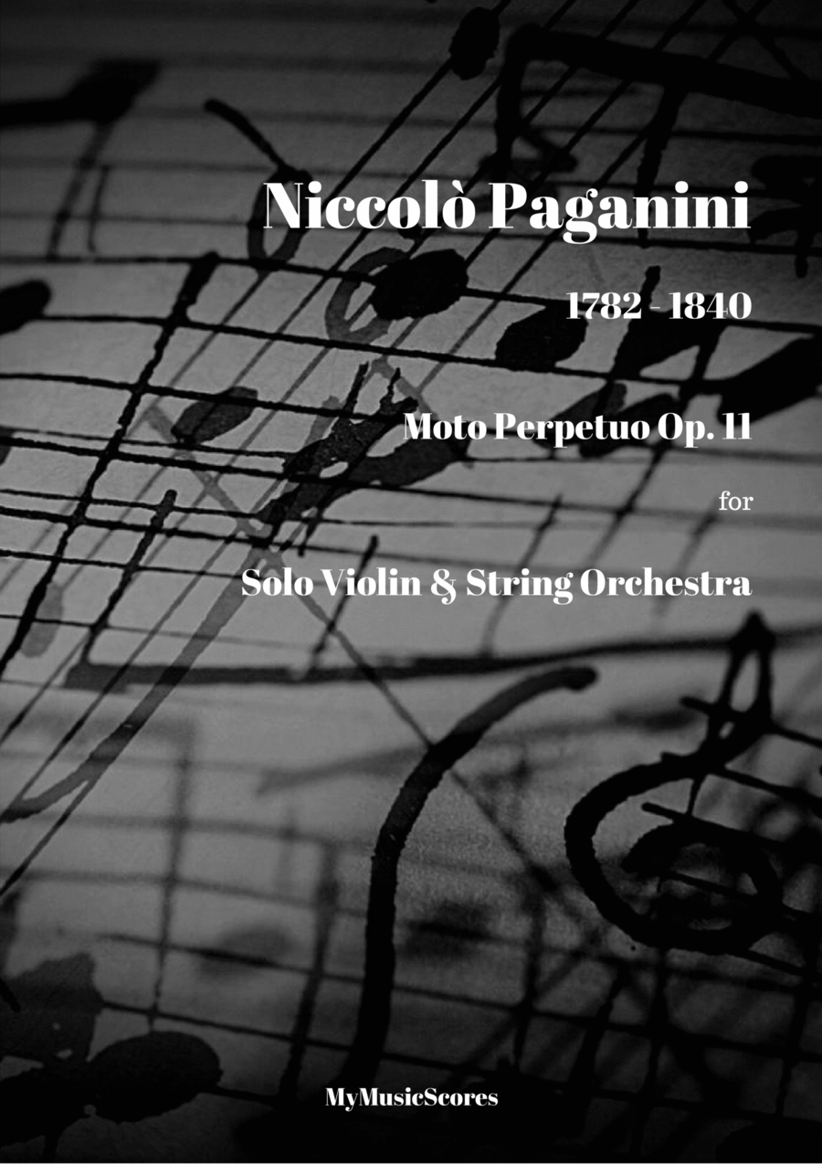 Paganini Moto Perpetuo Op. 11 for Violin and String Orchestra String Orchestra scores gallery preview page 1