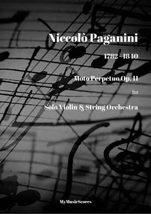 Book cover for Paganini Moto Perpetuo Op. 11 for Violin and String Orchestra