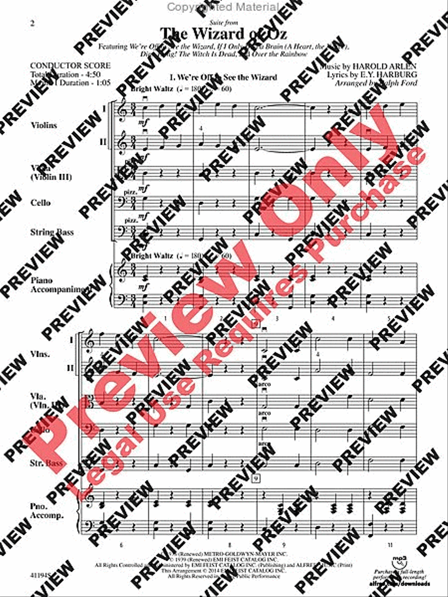 The Wizard of Oz, Suite from String Orchestra scores gallery preview page 3