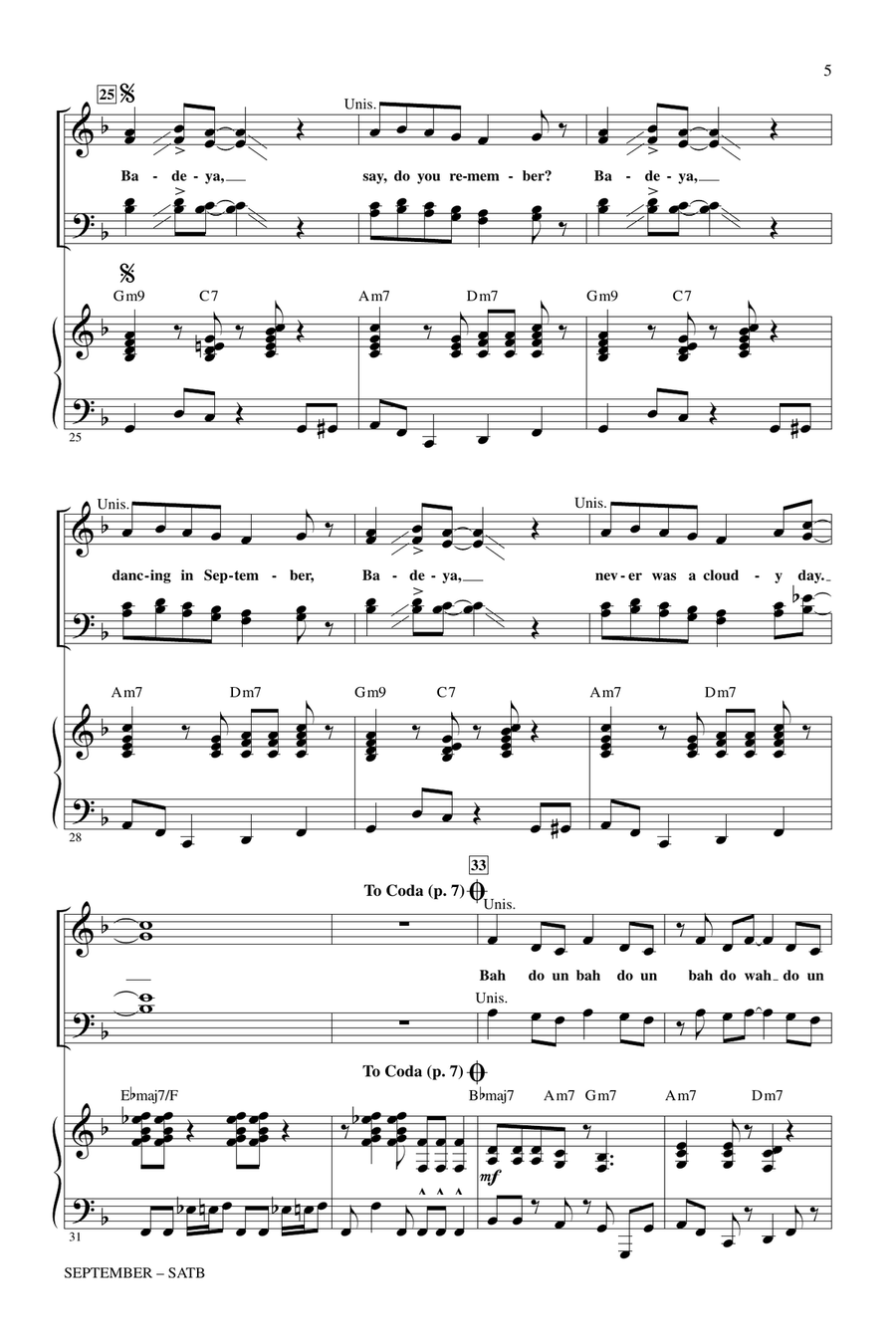 September (arr. Mark Brymer) 4-Part scores gallery preview page 4