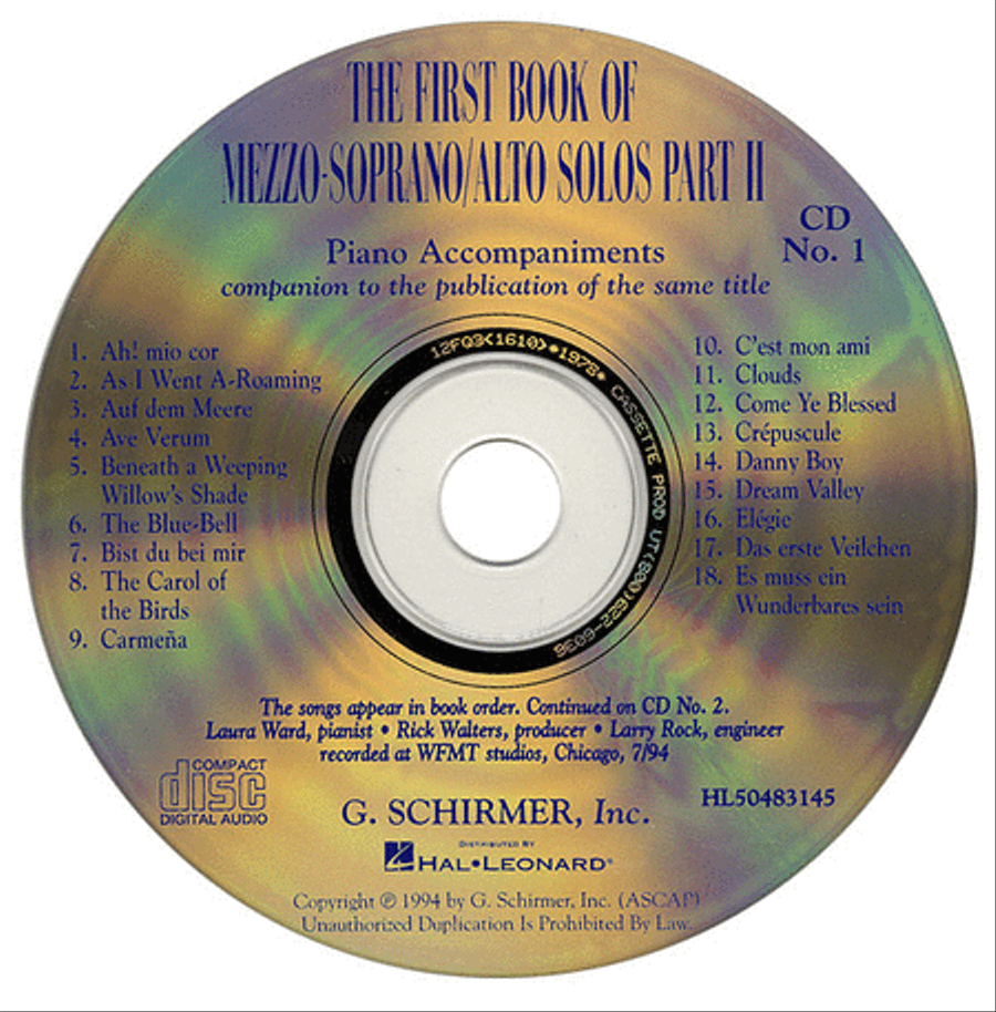 The First Book of Mezzo-Soprano/Alto Solos - Part II Mezzo-Soprano Voice scores gallery preview page 1