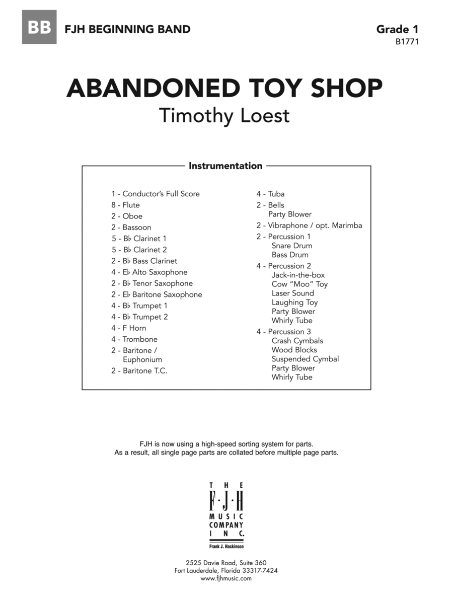 Abandoned Toy Shop: Score Concert Band scores gallery preview page 1
