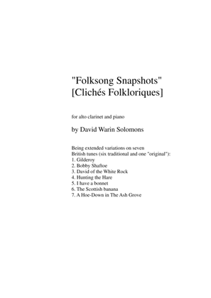 Book cover for Folk Song Snapshots No 1 Gilderoy for alto clarinet and piano