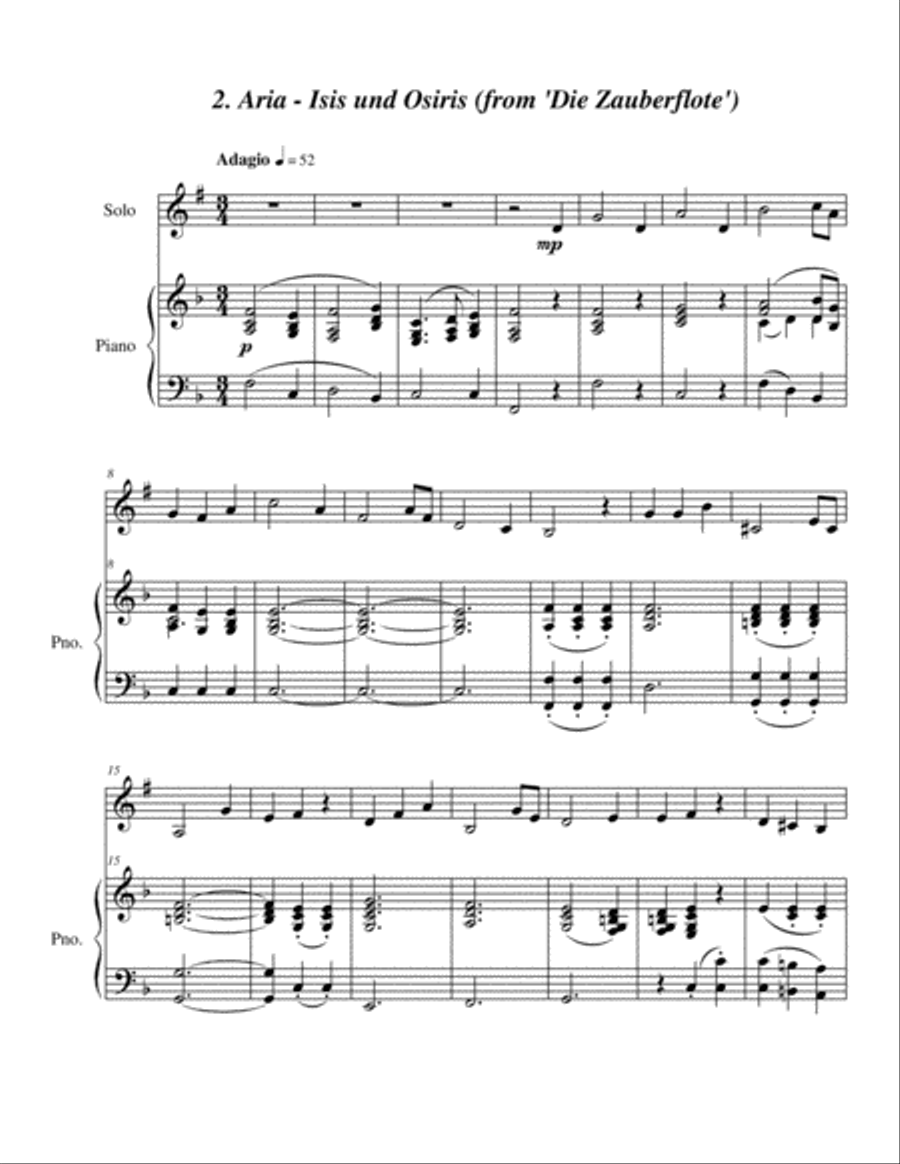 Seven Mozart Art Songs Clarinet Solo scores gallery preview page 5