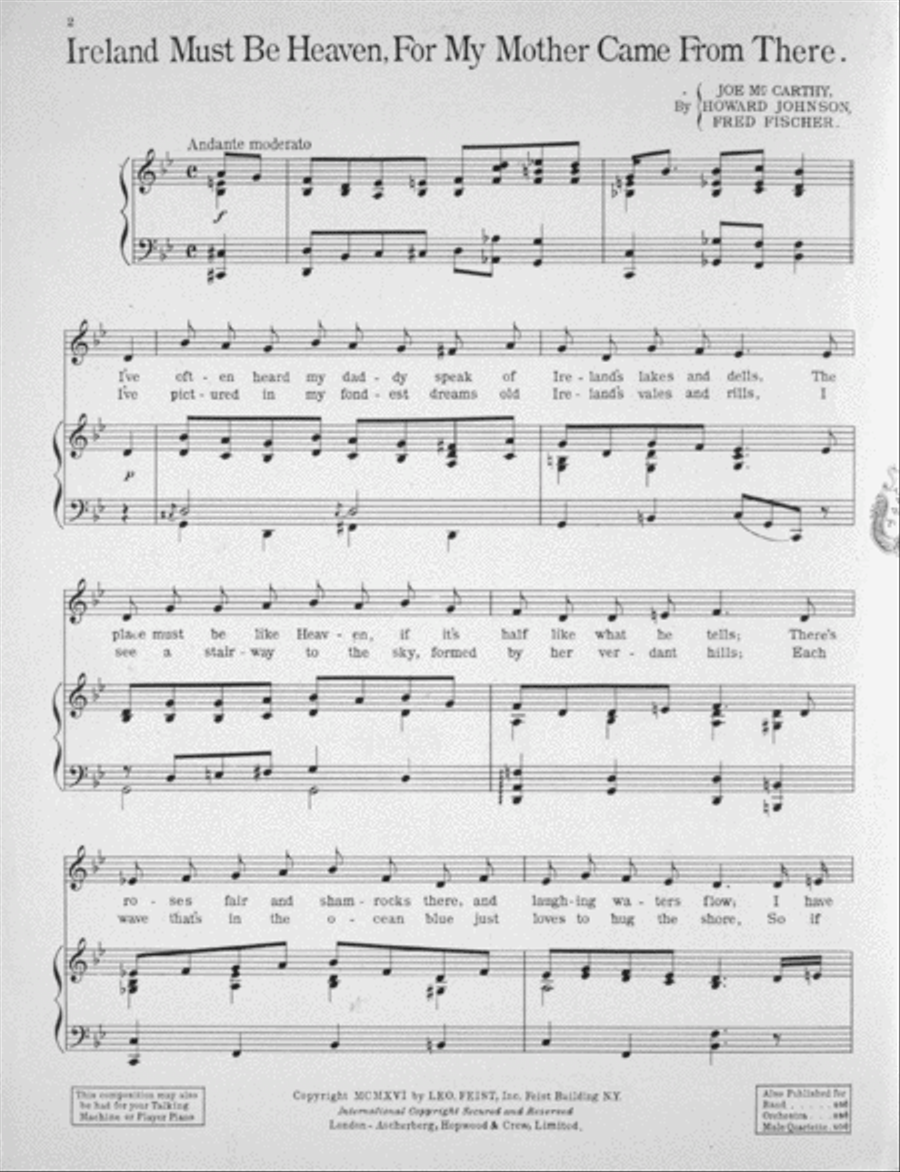 Ireland Must Be Heaven, For My Mother Came From There Voice scores gallery preview page 2