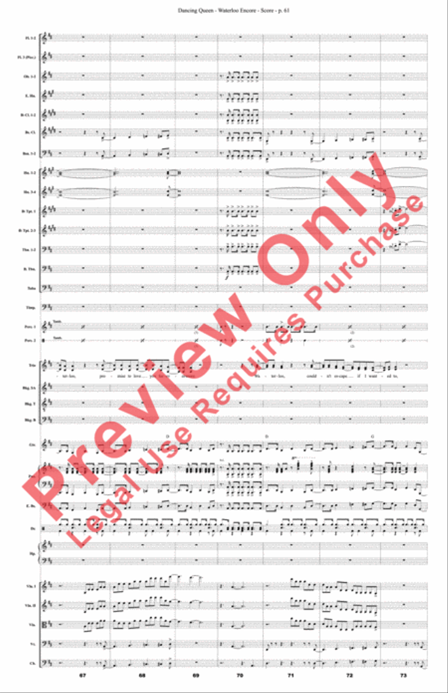 Mamma Mia! Medley Full Orchestra scores gallery preview page 62