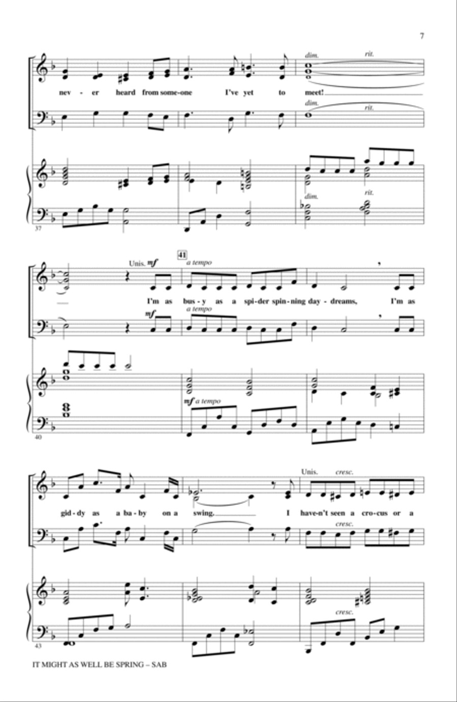 It Might As Well Be Spring 3-Part scores gallery preview page 5